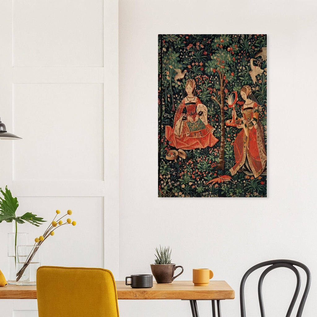 Antique Medieval Tapestry Art Print Mille Fleurs Wall Decor French Renaissance Poster Floral Gothic Dark Academia & Moody 013d7