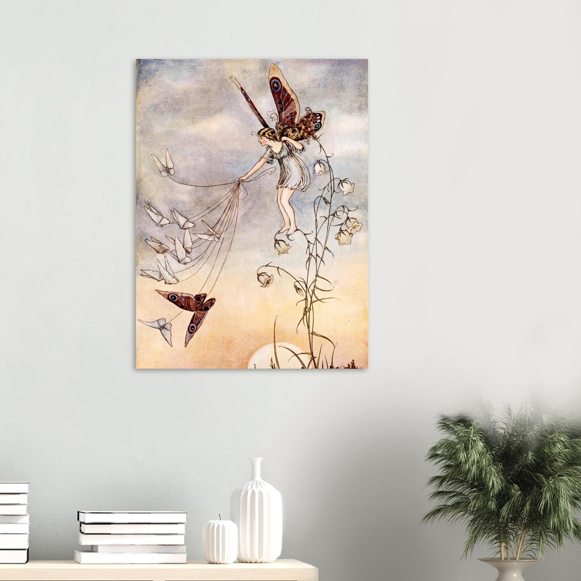 Vintage Butterfly Fairy Print Nursery Wall Art Ida Rentoul Outhwaite Antique Fae Illustration Ethereal Decor Art Nouveau Vintage