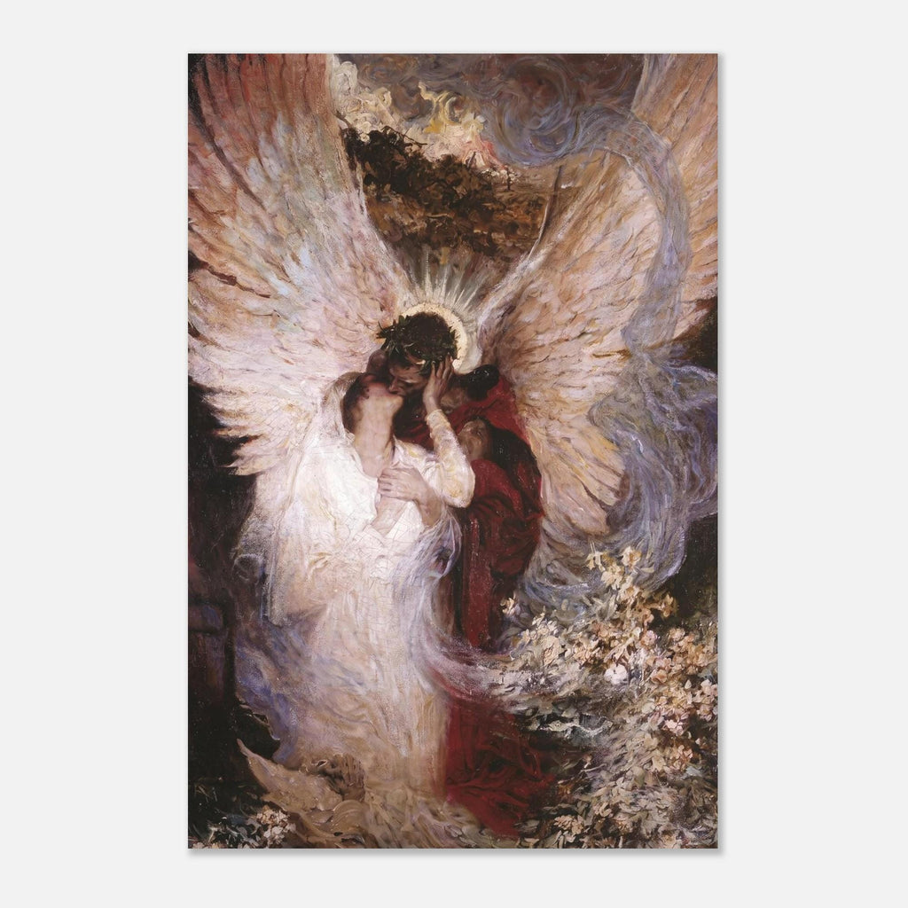 The Angels Kiss Thophile Schuler Painting Victorian Moody Wall Art Symbolist Poet Angel Print Antique Ethereal Myth Symbolism