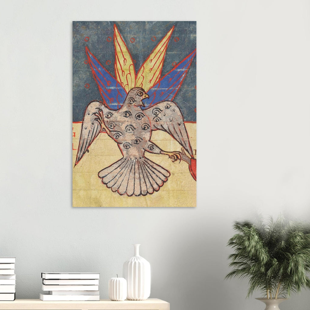 Medieval Eagle of the Apocalypse Art Print Biblically Accurate Angel Many Eyed Bird Gothic Home Decor Myth & Symbolism