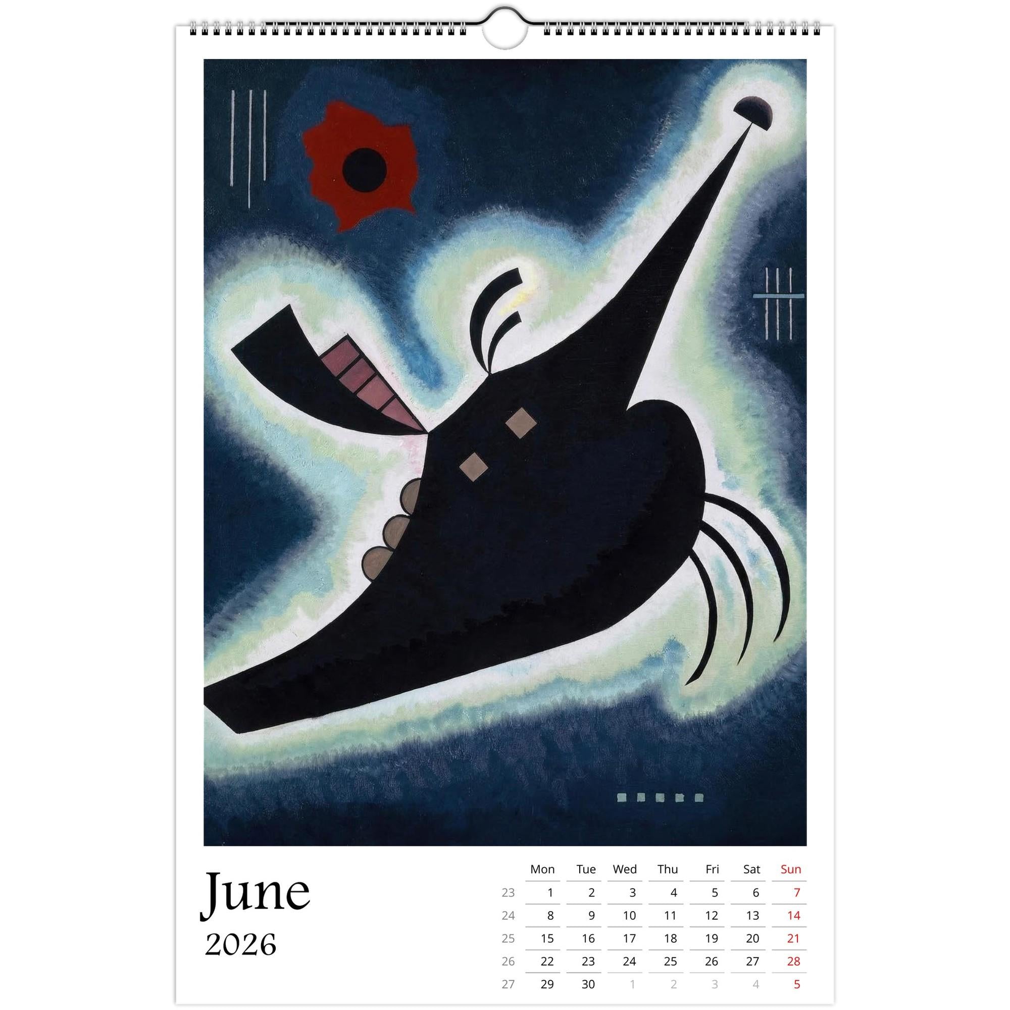 13 Artworks of Wassily Kandinsky 2026 Wall Calendar 11x16.5, Abstract Art Monthly Planner, Bauhaus Design 12 Month Hanging, Modern Artist