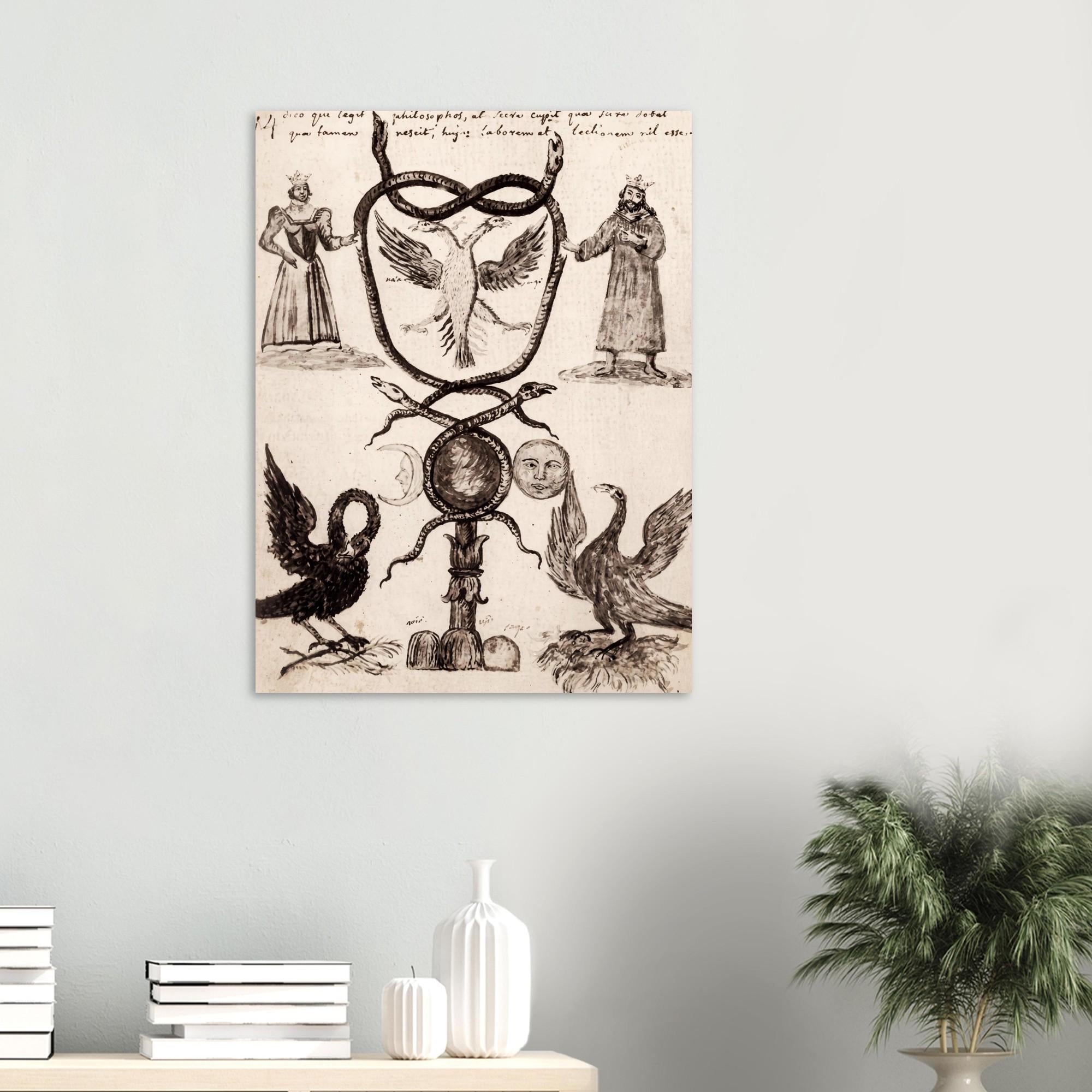 Vintage Alchemical Wall Art Print Occult Hermetic Manuscript Poster Clavis Artis Alchemy Illustration Myth And Symbolism Decor