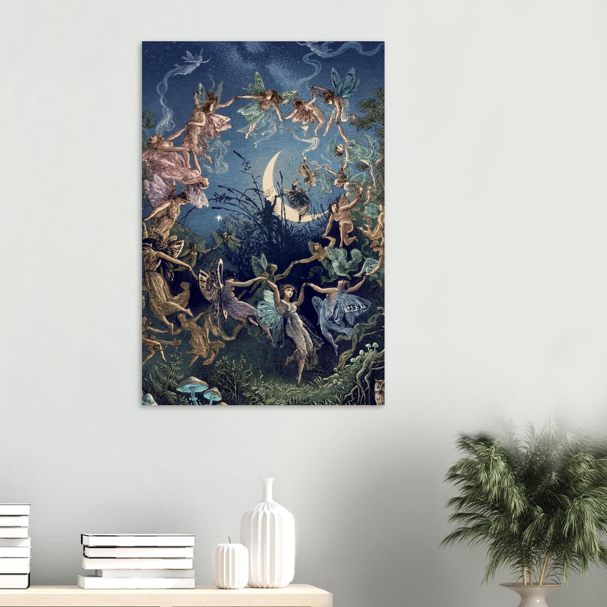 George Cruikshank The Fairy Ring Art Print Antique Moonlit Dance Engraving Gothic Folklore Wall Decor Unframed Myth & Symbolism
