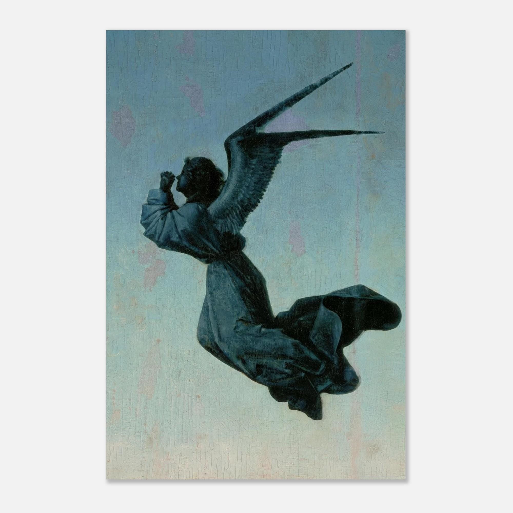 Dark Academia Angel Art Print Moody Vintage Silhouette Wall Decor Antique Ethereal Spirit Fine Art Myth & Symbolism