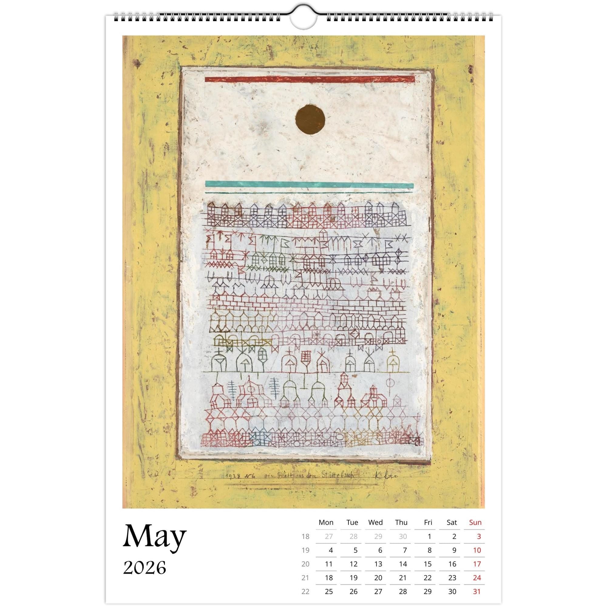 13 Artworks Of Paul Klee 2026 Art Calendar 11x16.5, Bauhaus Art, Abstract Paintings, Retro Modern, Boho Decor, Art Lover Gift