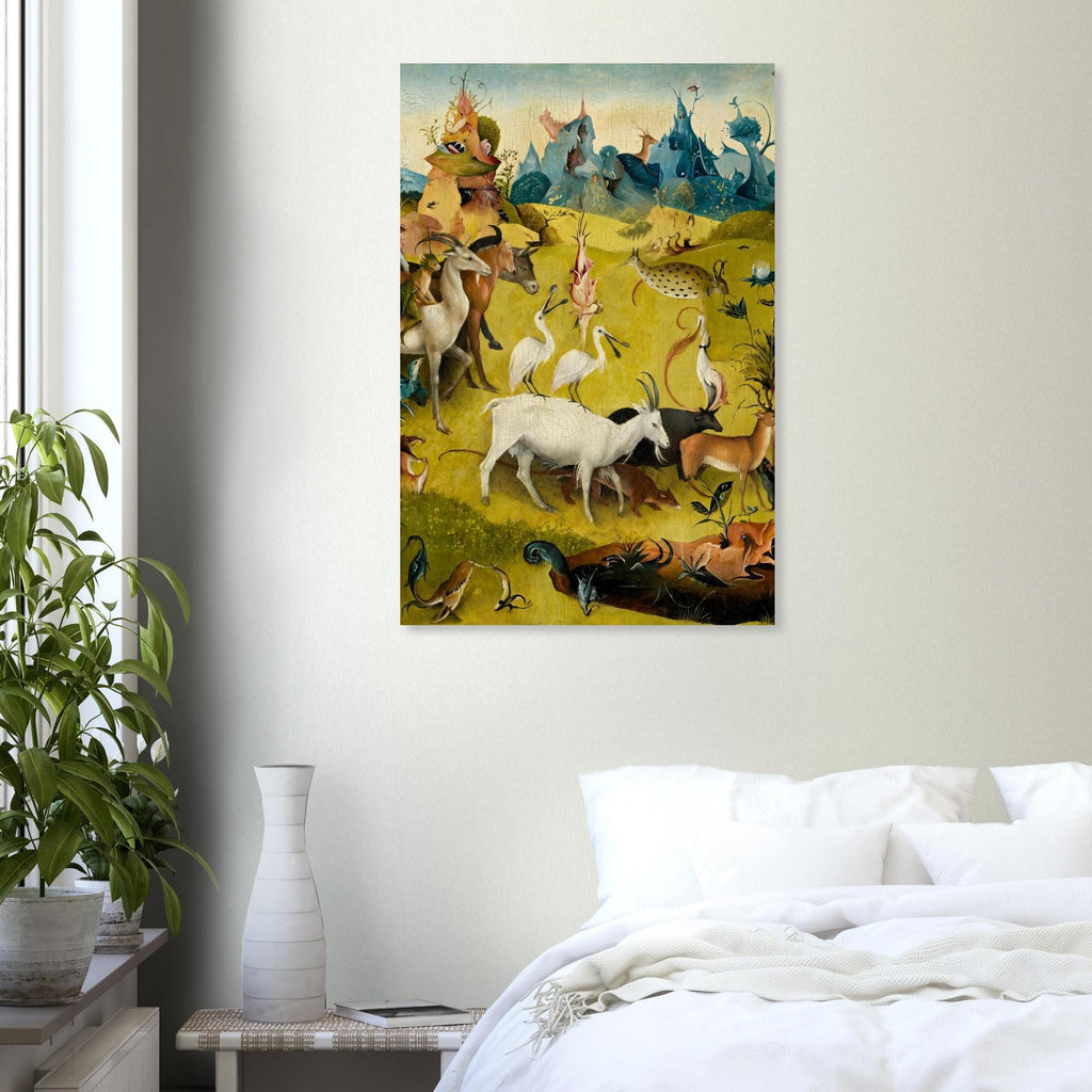 Hieronymus Bosch Garden of Earthly Delights Surreal Renaissance Medieval White Goat Bird Weird Fine Art Print Animals Creatures