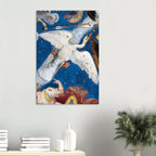 Vintage Celestial Cygnus Constellation Print Renaissance Fresco Star Chart Wall Art Antique Swan Painting Dark Academia & Moody
