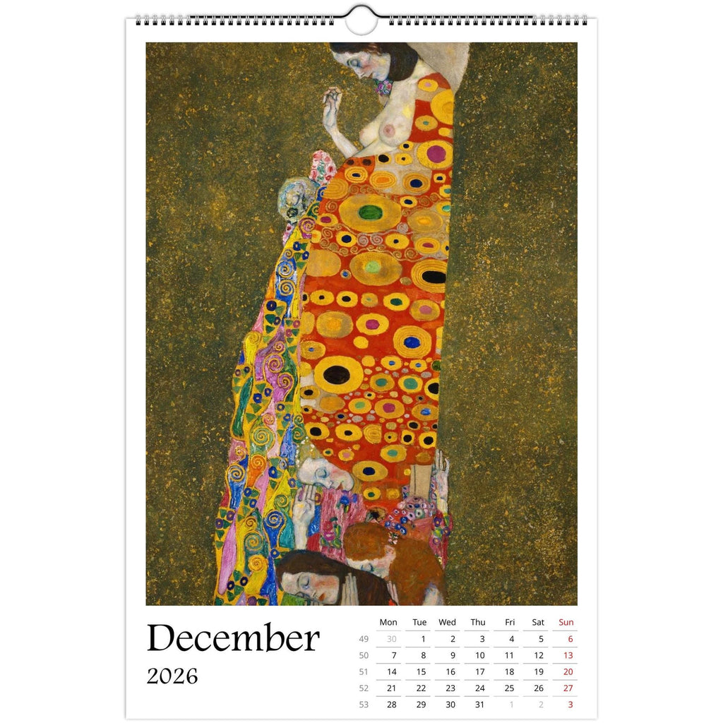 13 Artworks Of Gustav Klimt 2026 Art Calendar 11x16.5, Art Nouveau Movement, Masterpieces, Golden Aesthetic, Vintage Vibe, Art Gift