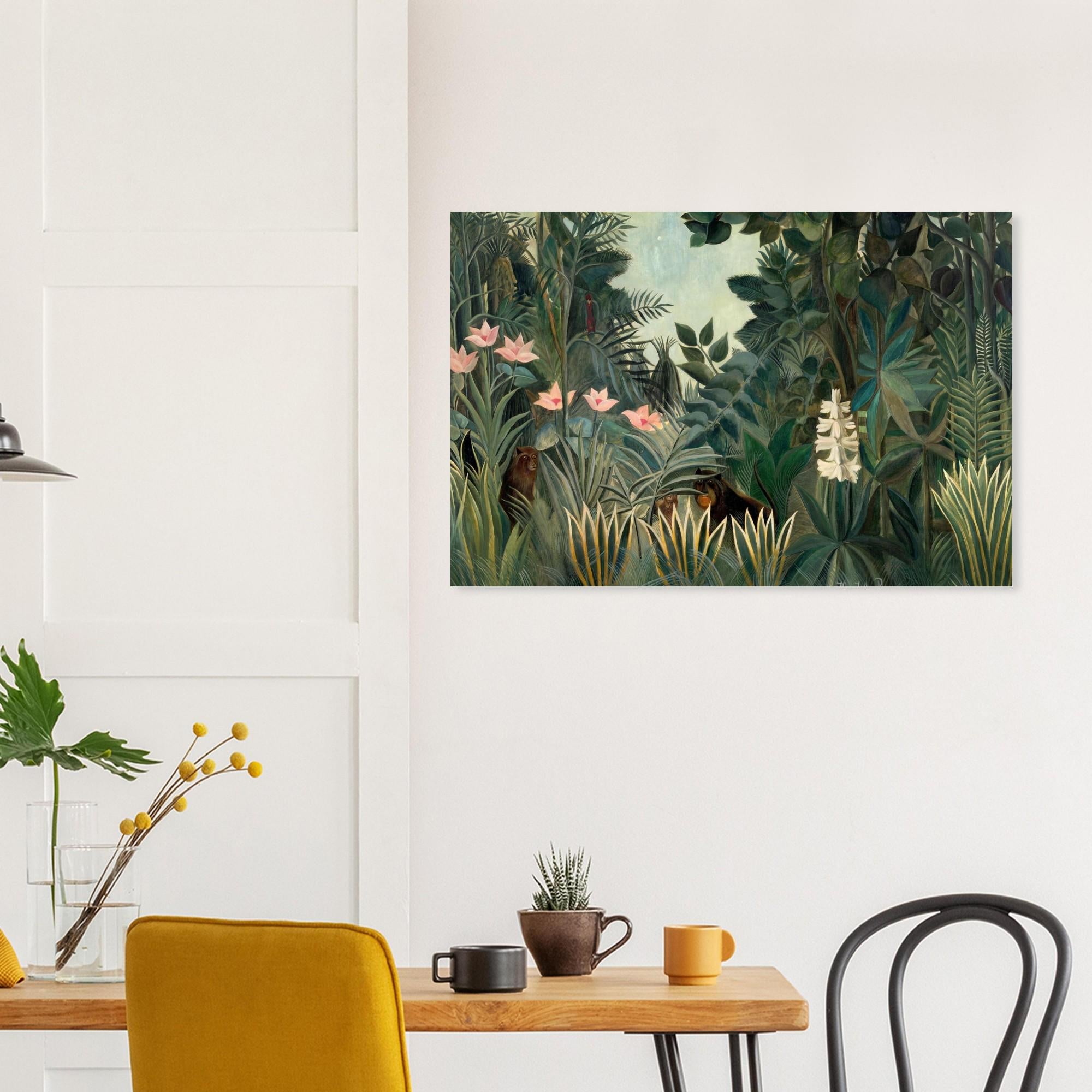 Henri Rousseau Equatorial Jungle Art Print - Vintage Botanical Wall Decor, Maximalist Exotic Nature Poster, Jungle Monkey Art