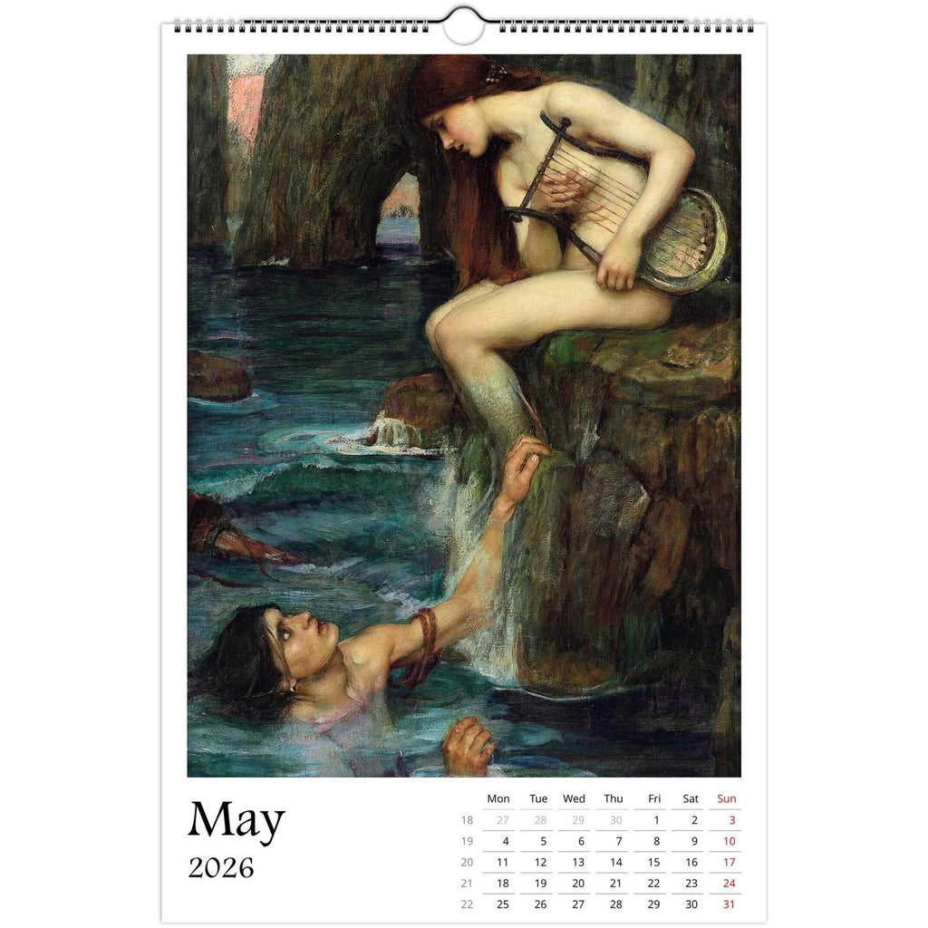 13 Artworks Of John William Waterhouse 2026 Art Calendar 11x16.5, Pre Raphaelite, Fine Art, Dark Academia, Moody, Gift For Her