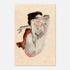 Egon Schiele 1912 Crouching Nude Figure Study Sketch Fine Art Print Vintage Austrian Expressionism Wall Art Portraits Figures