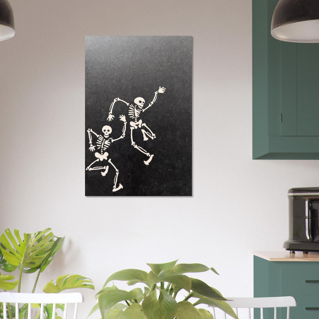Dancing Skeletons Woodcut Print Memento Mori Wall Art Medieval Danse Macabre Engraving Gothic Dark Academia Vintage Dark Fantasy Macabre