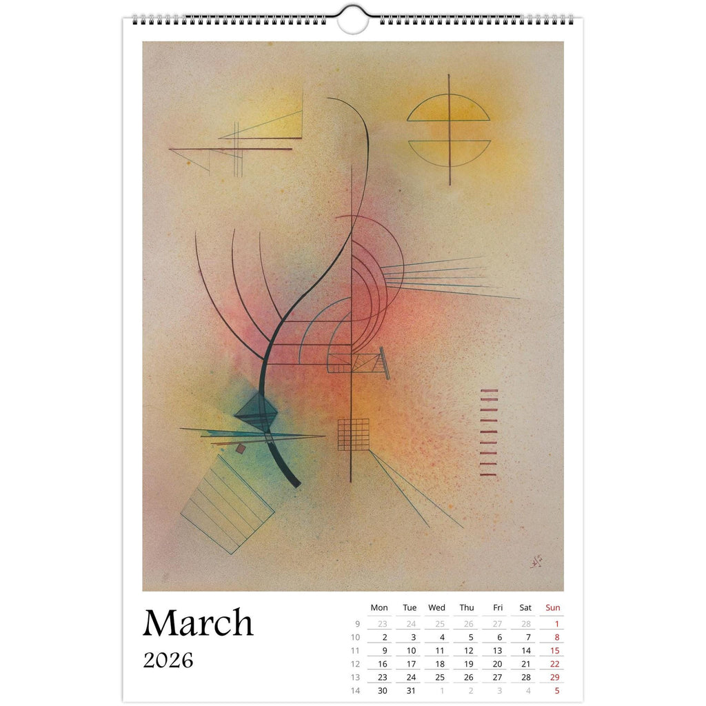 13 Artworks of Wassily Kandinsky 2026 Wall Calendar 11x16.5, Abstract Art Monthly Planner, Bauhaus Design 12 Month Hanging, Modern Artist