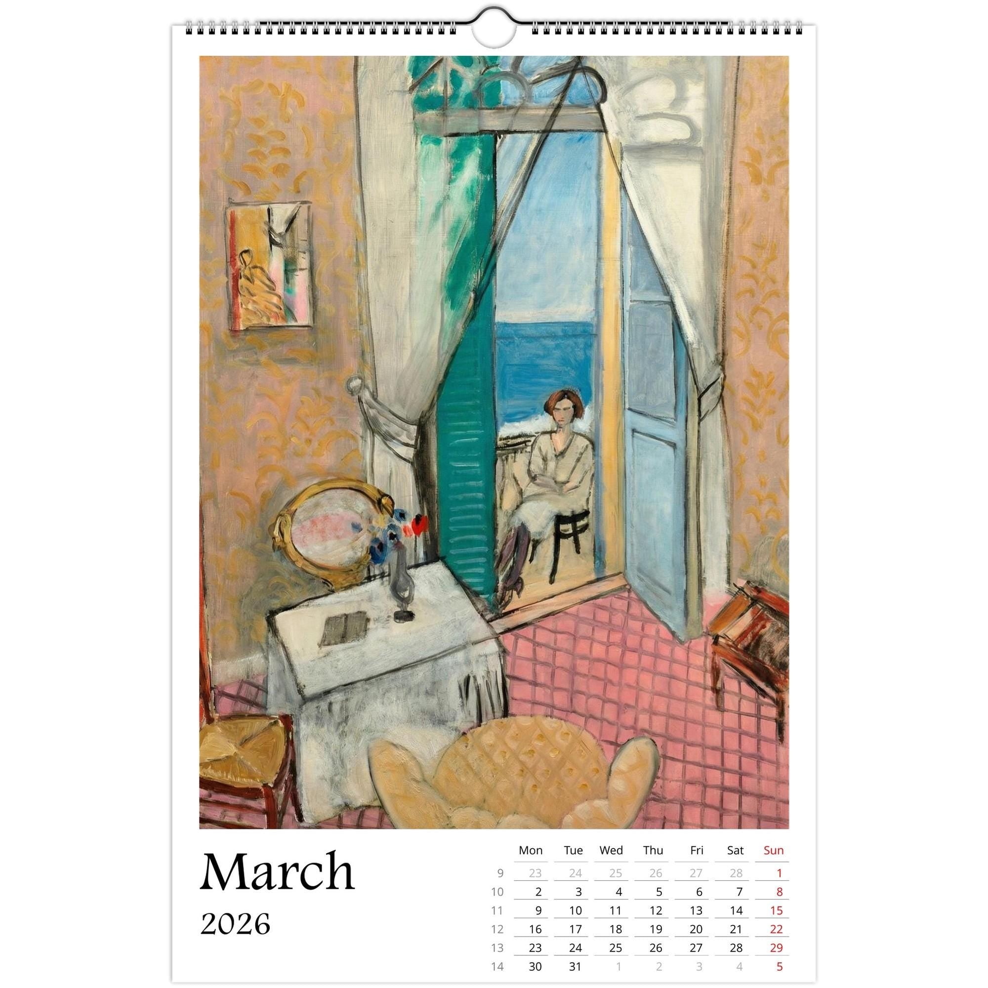 13 Artworks Of Modern Fauvism 2026 Wall Calendar 11x16.5, Henri Matisse, Vibrant Vibe, Vintage Monthly Planner, New Year Gift
