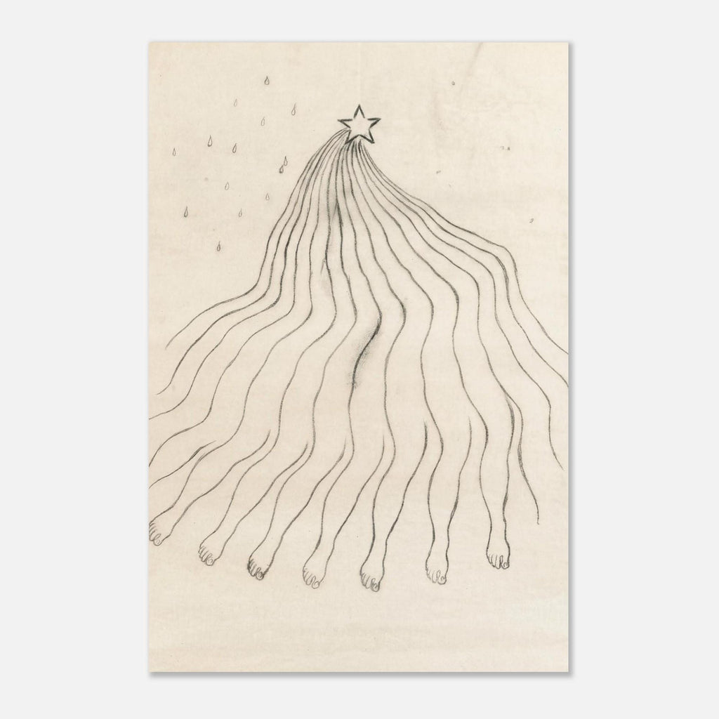 Federico Garcia Lorca Star with Feet Drawing Surrealist Art Print Minimalist Sketch Spanish Poet Wall Decor Modern & Abstract Art