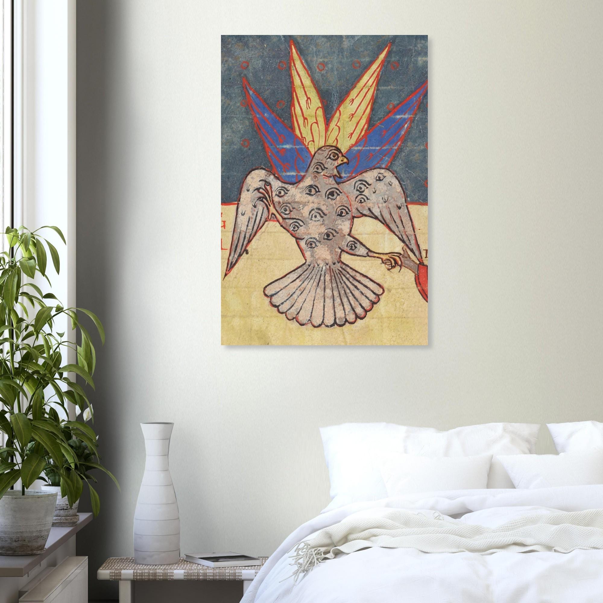 Medieval Eagle of the Apocalypse Art Print Biblically Accurate Angel Many Eyed Bird Gothic Home Decor Myth & Symbolism