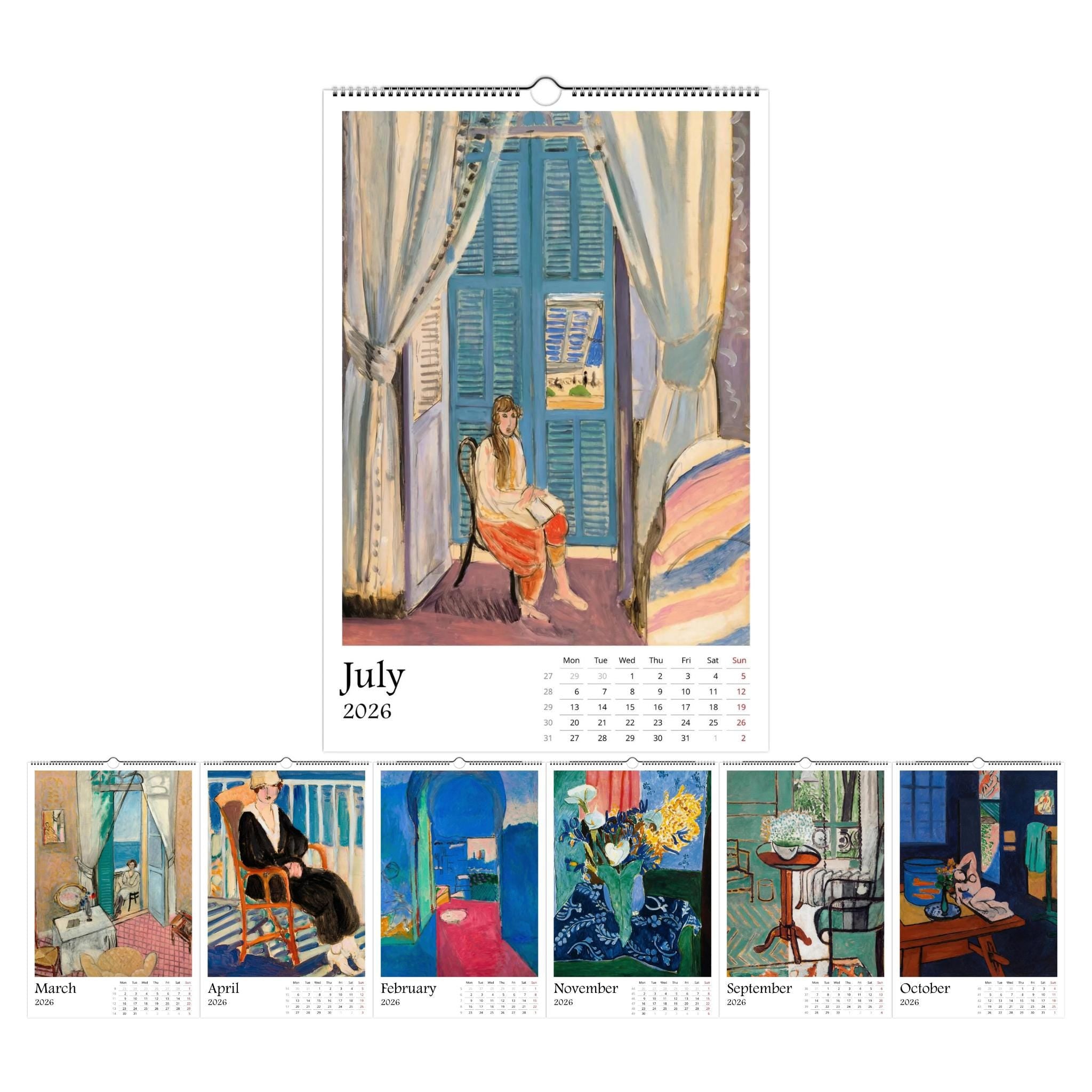 13 Artworks Of Modern Fauvism 2026 Wall Calendar 11x16.5, Henri Matisse, Vibrant Vibe, Vintage Monthly Planner, New Year Gift