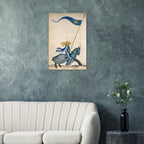 Joan of Arc Medieval Manuscript Art Print Historical French Warrior Woman on Horseback Unframed Wall Decor Myth & Symbolism