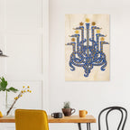 Herodias Illustration by Melchior Lechter Fine Art Print, Symbolist Serpent Wall Art, Mythical Blue Gold Snake, Gothic Home Decor