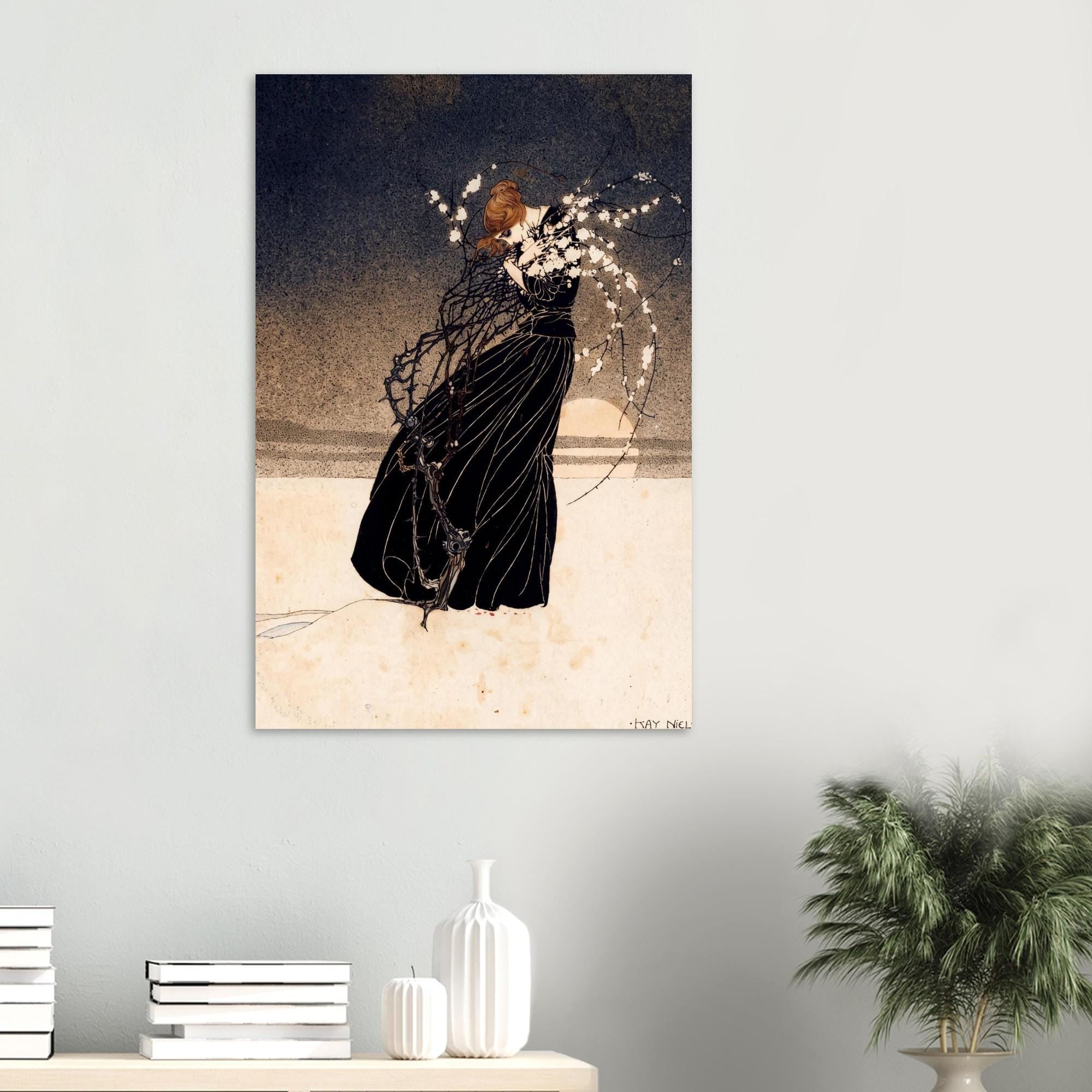 Kay Nielsen The Thirteenth Child Art Print Dark Fairy Tale Illustration Vintage Book Plate Gothic Decor Dark Academia and Moody