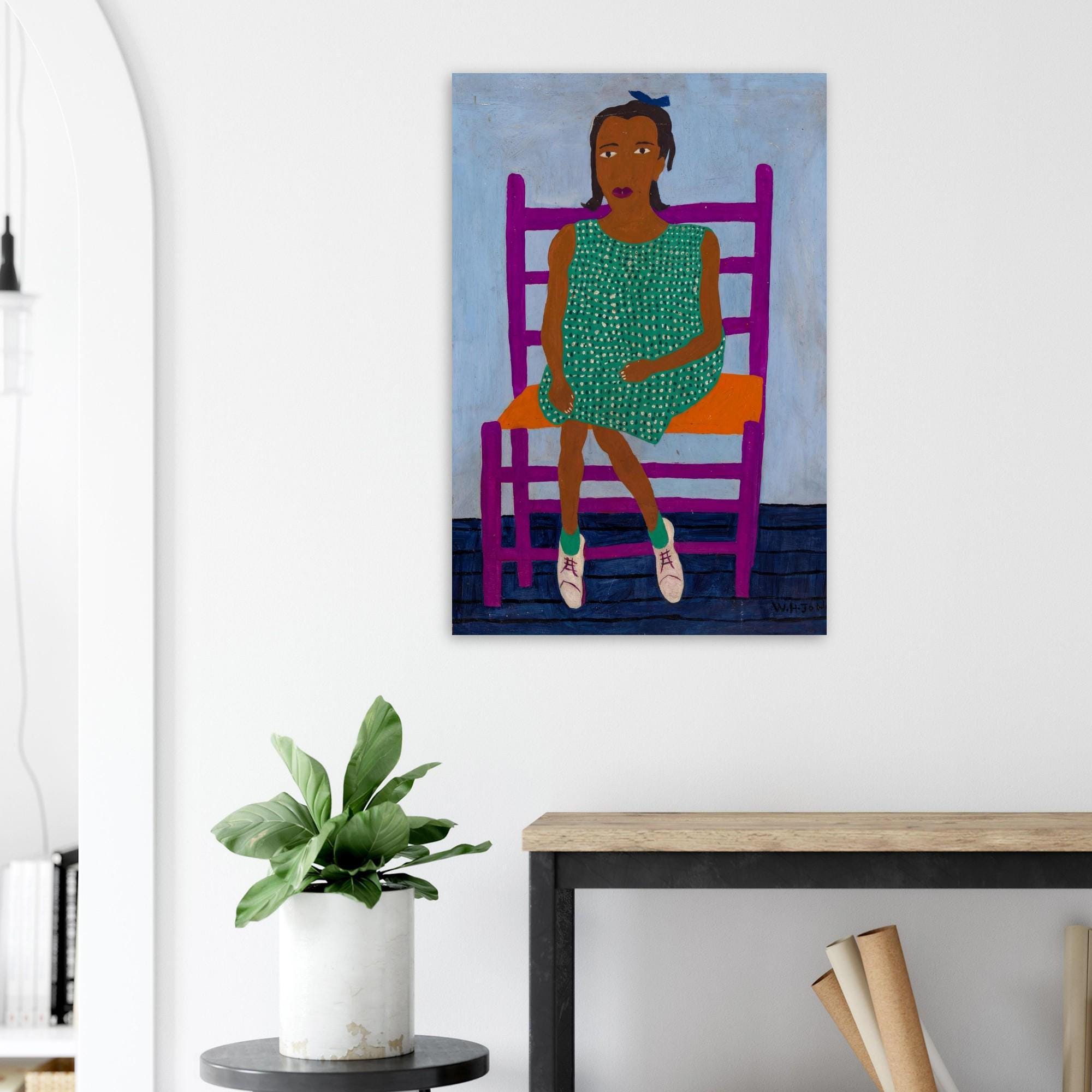 Harlem Renaissance Anna Mae Print, William H. Johnson Folk Portrait on 200 GSM Matte Paper