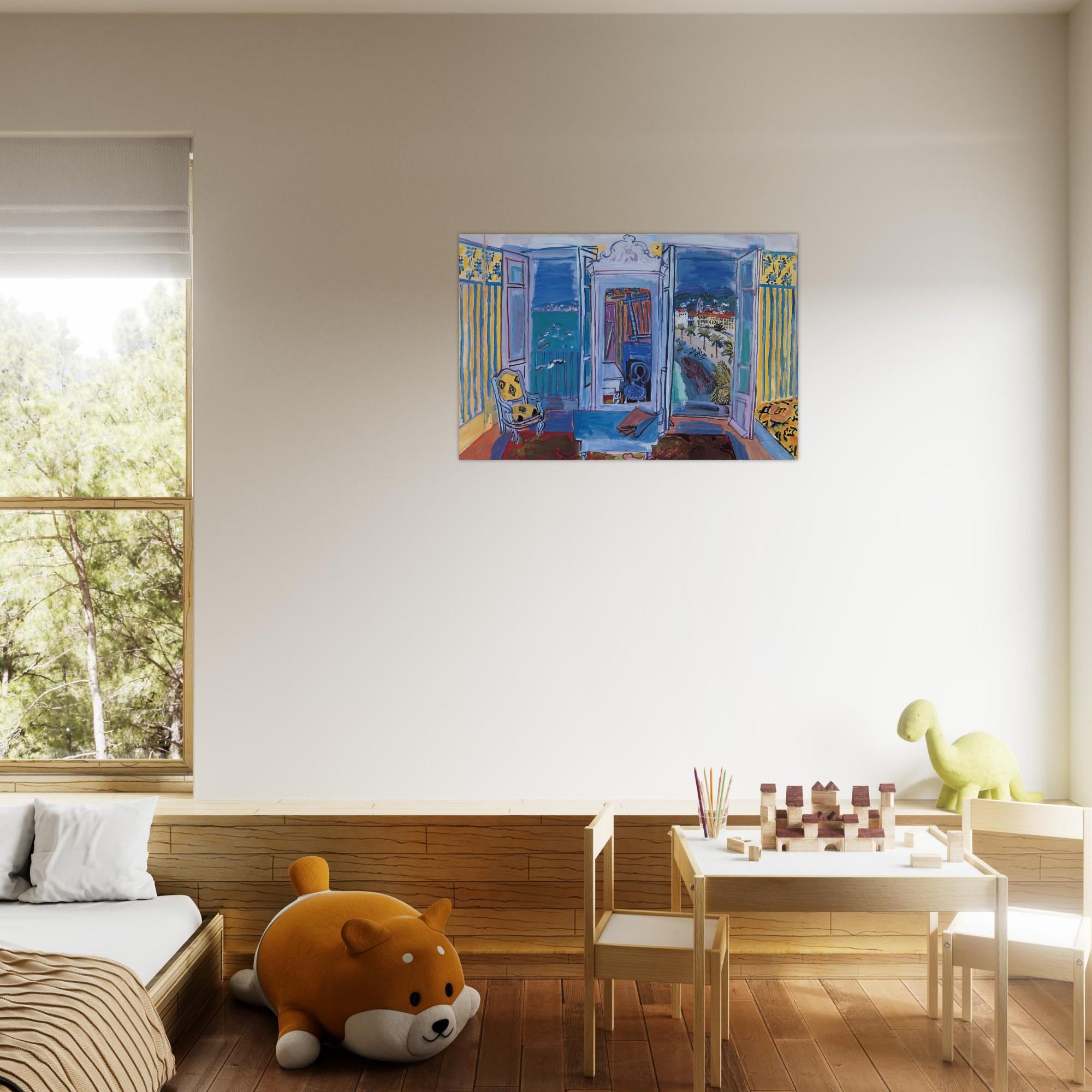 Matisse Large Blue Interior Art Print Fauvism Wall Decor Colorful French Interior Poster Mediterranean Modern & Abstract Art