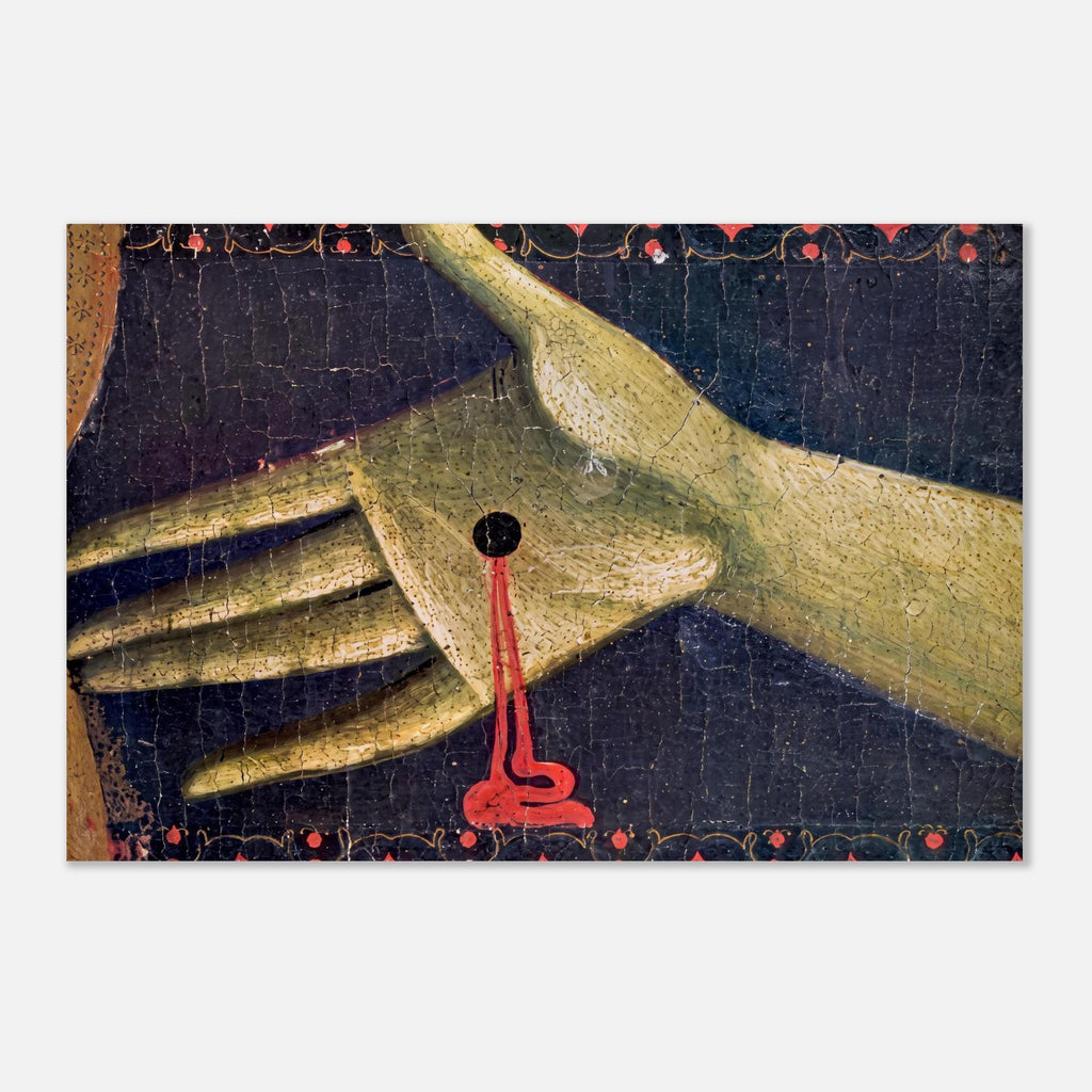Medieval Stigmata Hand Art Print Gothic Wall Decor Sacred Religious Painting Canvas Poster Giclee Sacred Medieval Icons