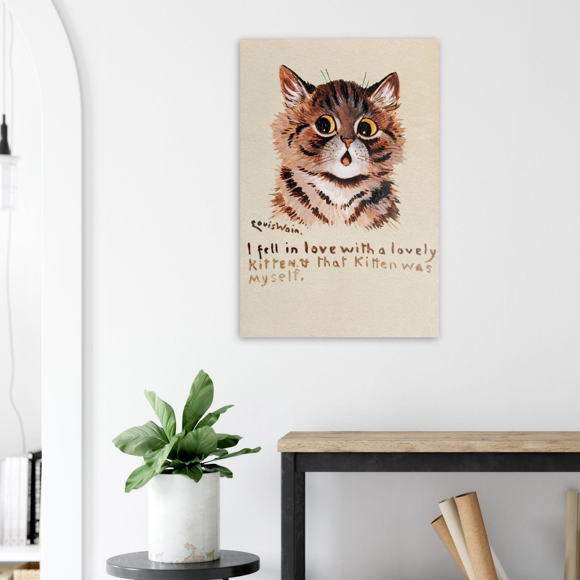 Louis Wain Cat Art Print | Vintage Whimsical Kitten Wall Art | Victorian Cat Lover Gift | Unframed Retro Tabby Cat Poster Print