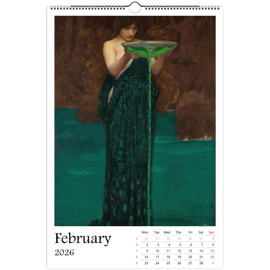 13 Artworks Of John William Waterhouse 2026 Art Calendar 11x16.5, Pre Raphaelite, Fine Art, Dark Academia, Moody, Gift For Her