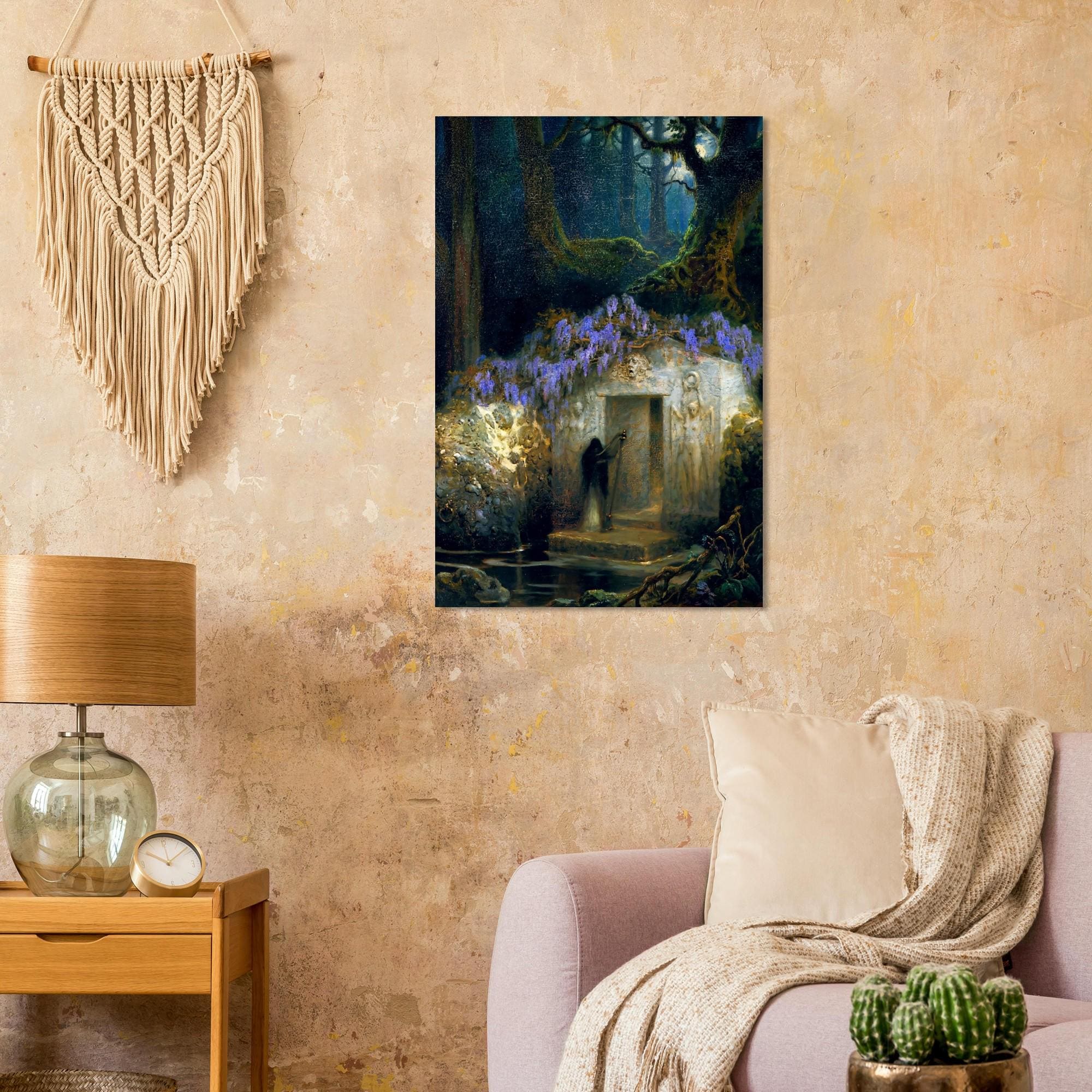 Arnold Bocklin The Tomb Art Print Moody Dark Academia Wall Art Symbolist Vintage Oil Painting Wisteria Decor Dark Academia & Moody