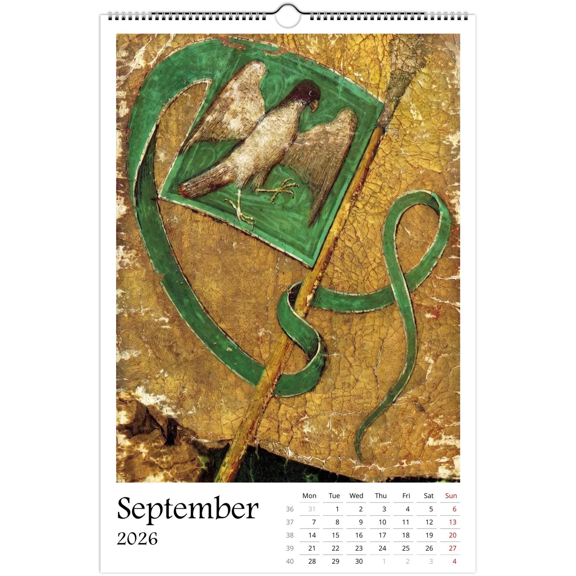 Medieval Marginalia 2026 Art Calendar 11x16.5, Gothic Art, Bizarre Creature, Dark Academia, Weird Medieval, Art Lover Gift