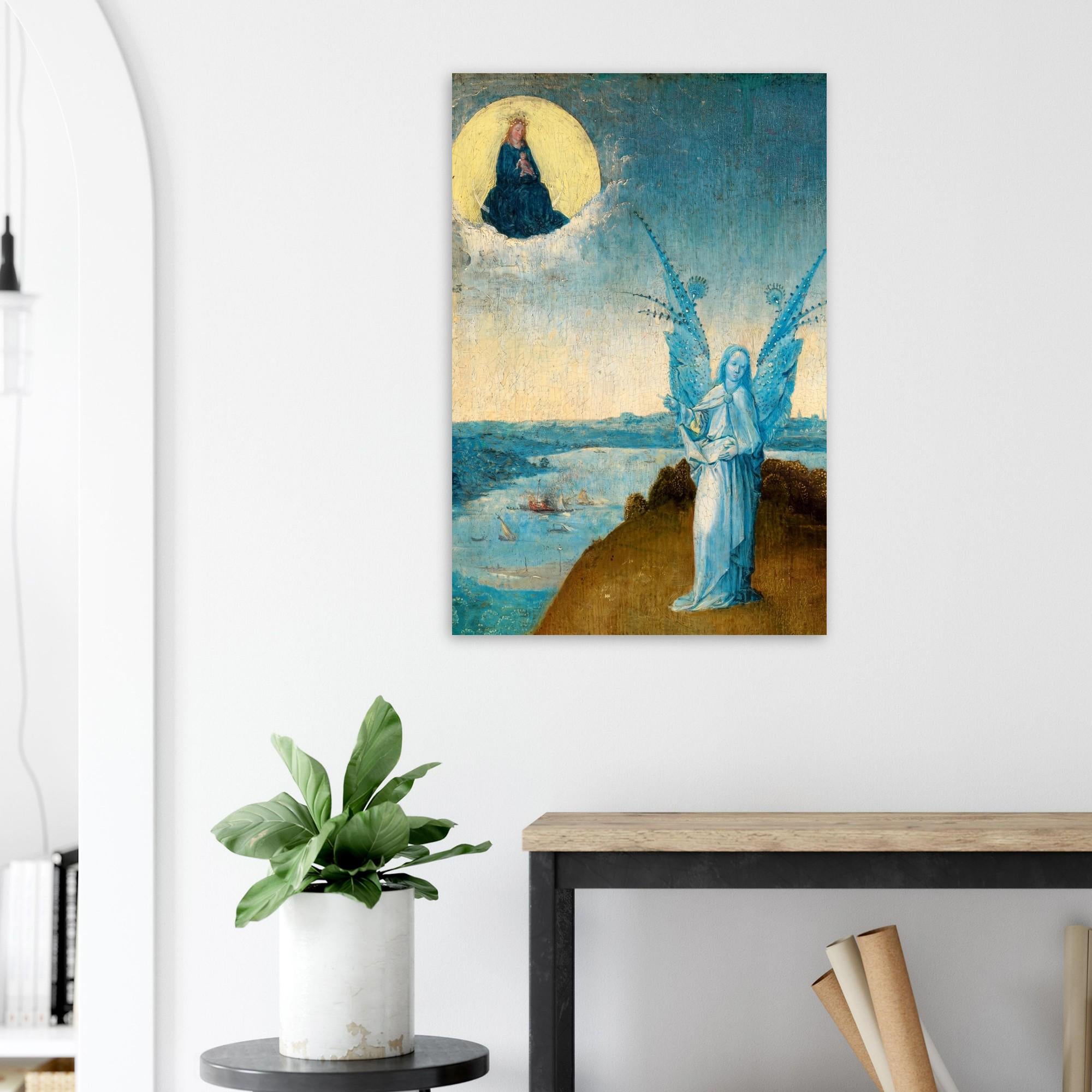 Hieronymus Bosch Angel Print St John on Patmos Vision of Virgin Mary Vintage Religious Renaissance Art Wall Decor Myth & Symbolism
