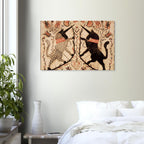 Two Unicorns by Sussel-Unicorn Artist Archival Paper Print, Primitive Folk Art, Living Room Wall Decor, Whimsical Mythical Art. Gift Idea