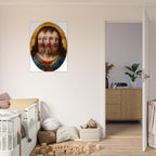 Renaissance Holy Trinity Three Faces Wall Art Print Weird Religious Renaissance Painting Vintage Christian Canvas Sacred Medieval Icons