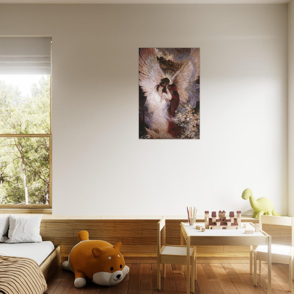 The Angels Kiss Thophile Schuler Painting Victorian Moody Wall Art Symbolist Poet Angel Print Antique Ethereal Myth Symbolism