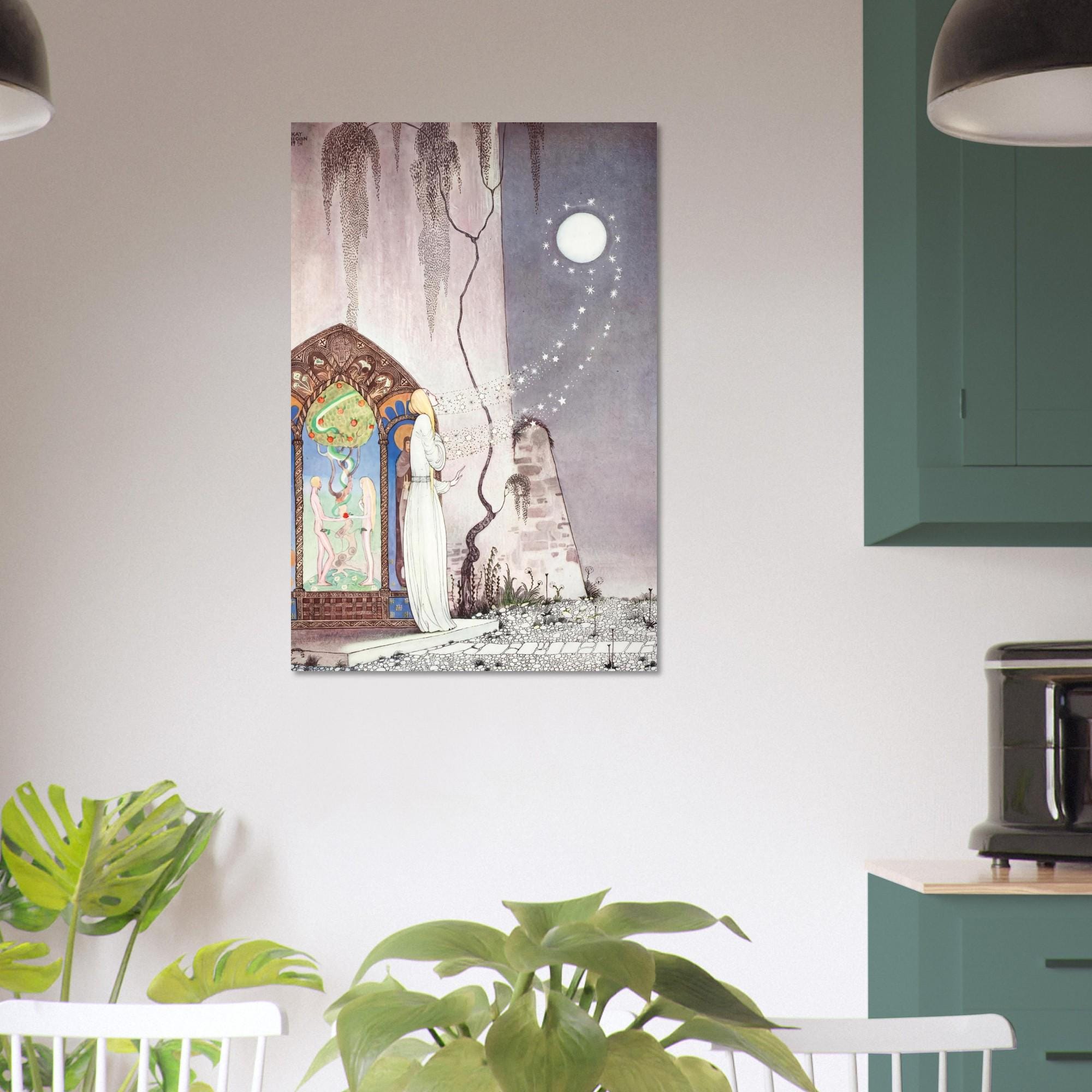 Kay Nielsen Vintage Fairy Tale Art Print Celestial Moon and Stars Illustration Art Nouveau Mythic Goddess Myth Symbolism