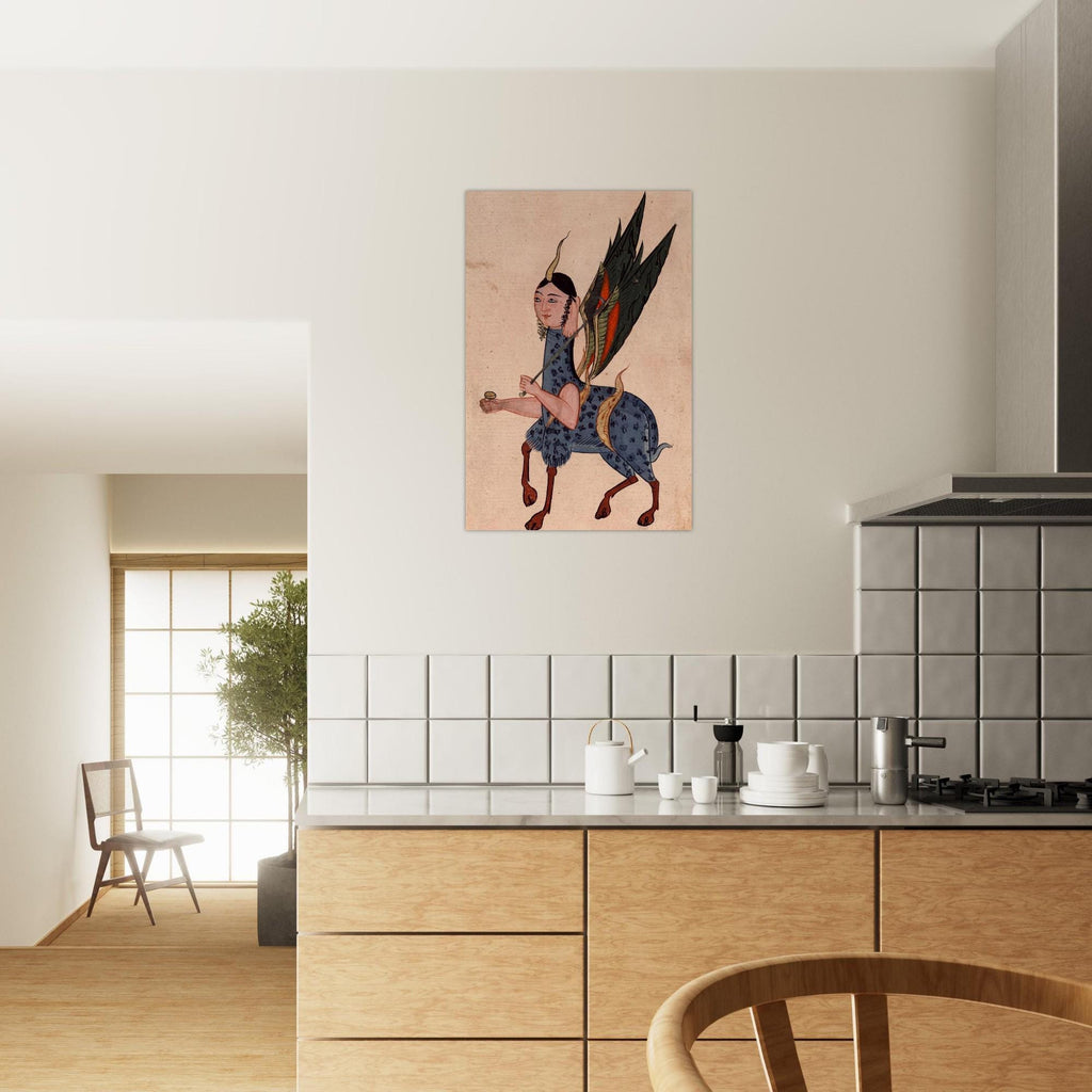 Persian Miniature Al Buraq Mythical Creature Print Islamic Mythology Wonders Of Creation Wall Art Folk Animals Myth Symbolism