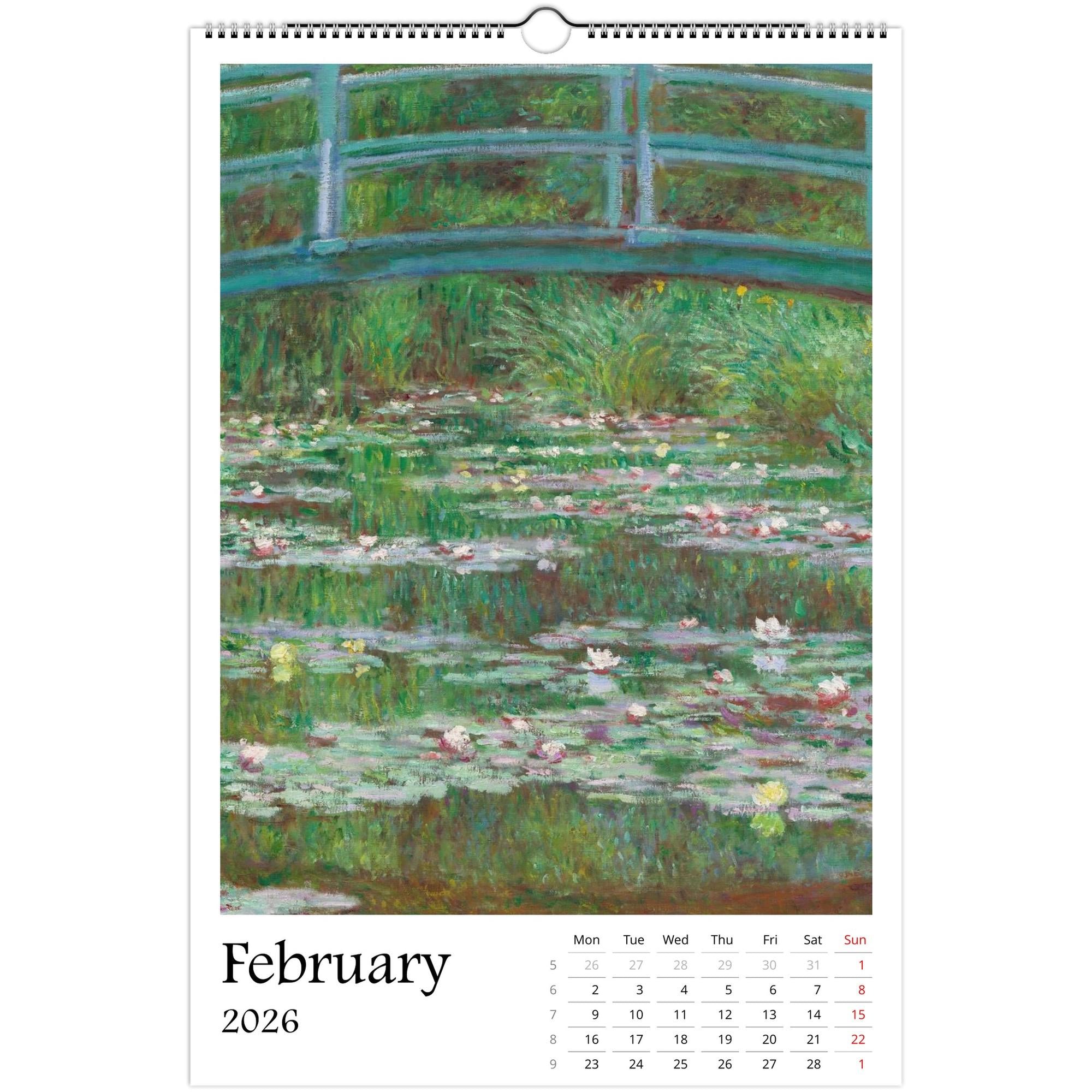 13 Artworks Of Claude Monet 2026 Art Calendar 11x16.5, French Impressionism, Nature Scenes, Fine Art, Retro Vibe, Holiday Gift
