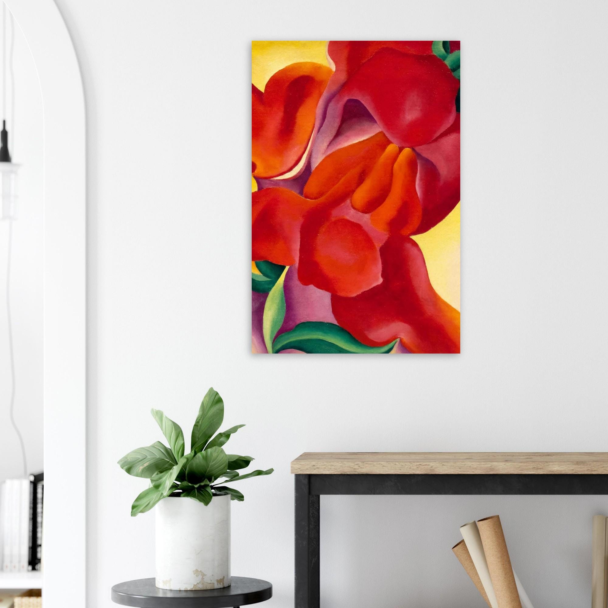 Red Canna by Georgia O'Keeffe, Fine Art Print, Modernist Floral Wall Art, Red Flower Painting, Museum Quality, Gift For Artist