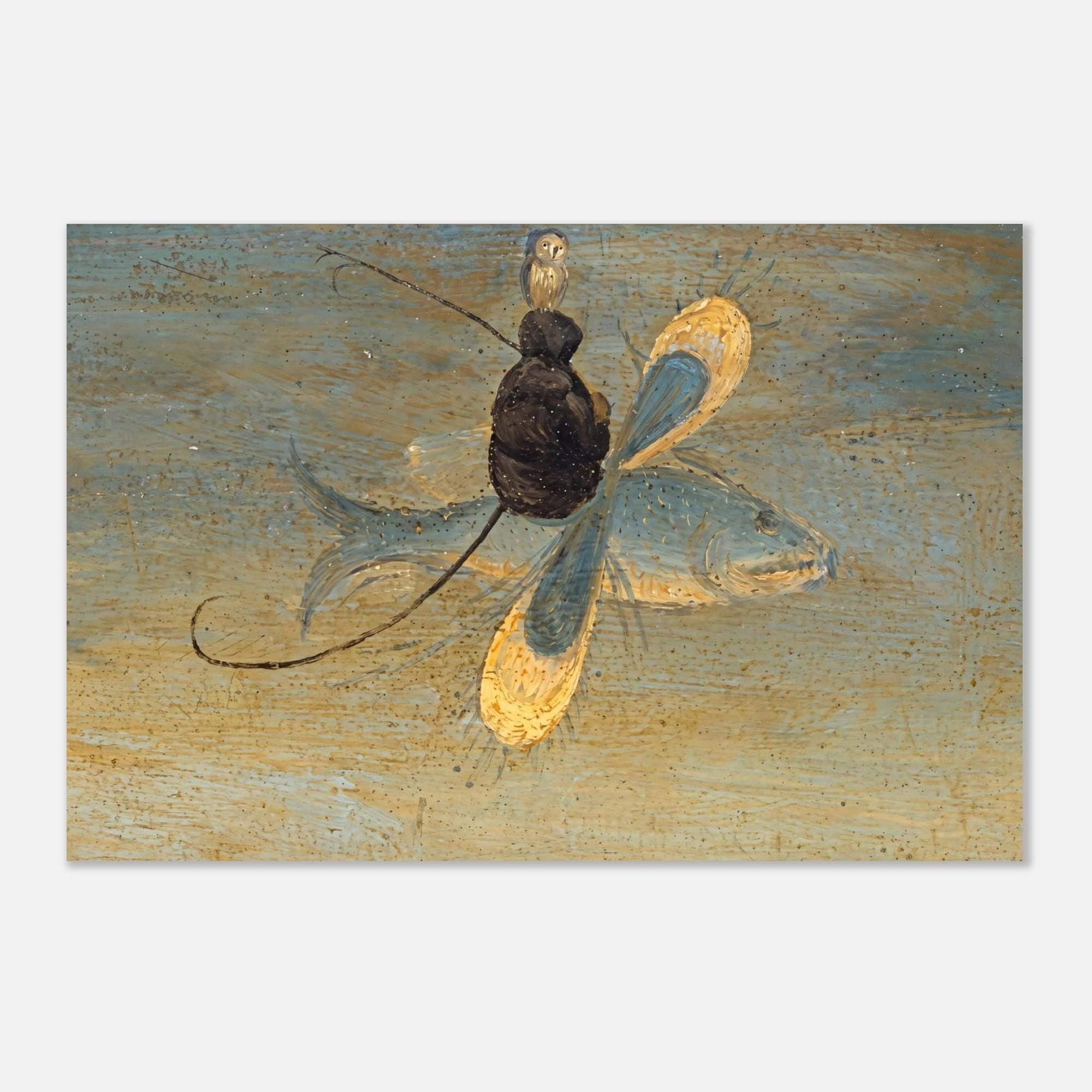 Hieronymus Bosch Flying Fish Print Surreal Medieval Wall Art Renaissance Masterpiece Detail Weird Gothic Decor Dark Academia Moody