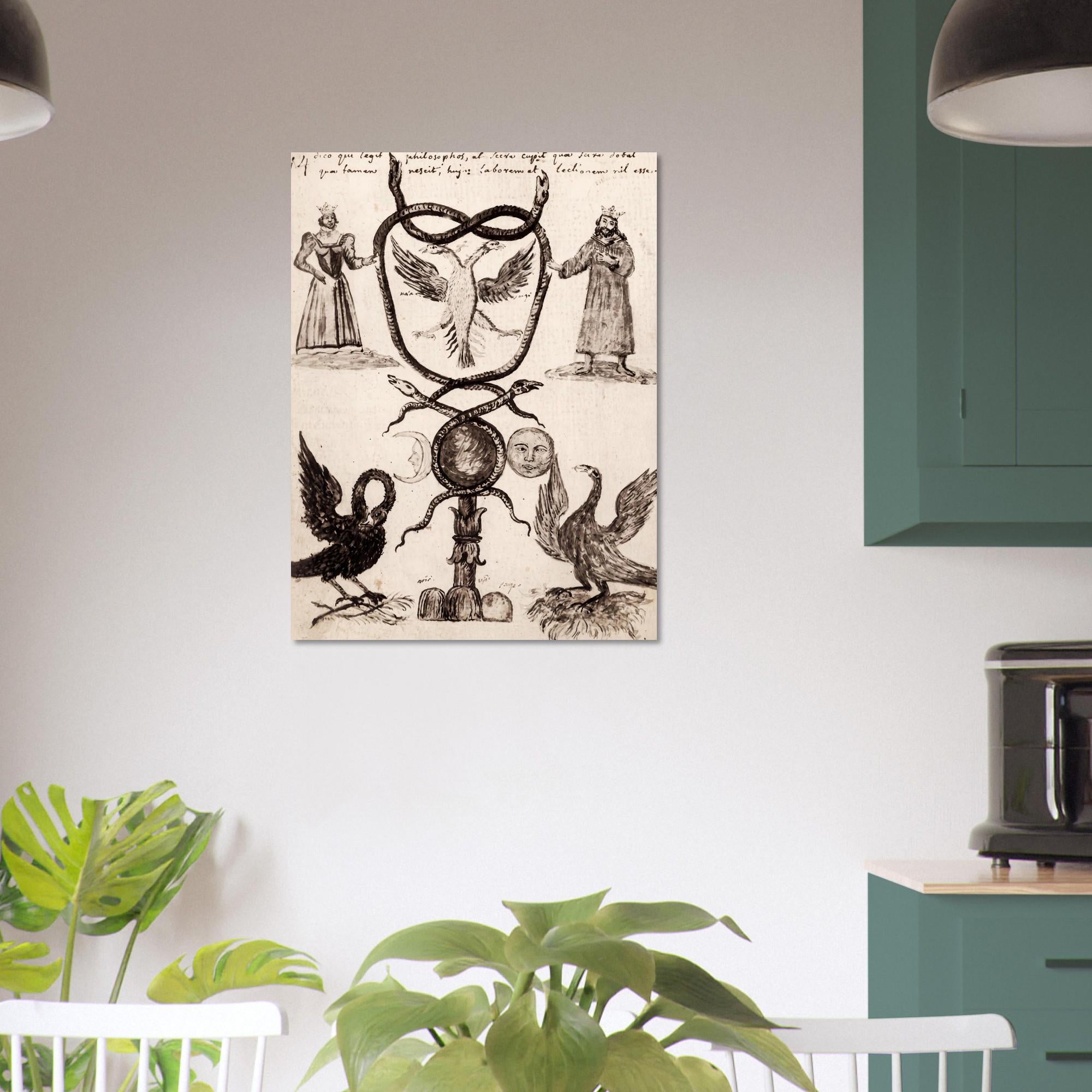 Vintage Alchemical Wall Art Print Occult Hermetic Manuscript Poster Clavis Artis Alchemy Illustration Myth And Symbolism Decor