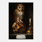 Antique Owl and Skull Oil Painting Memento Mori Art Print Dark Academia Moody Gothic Wall Decor Juan de Valdes Leal Dark Academia Moody