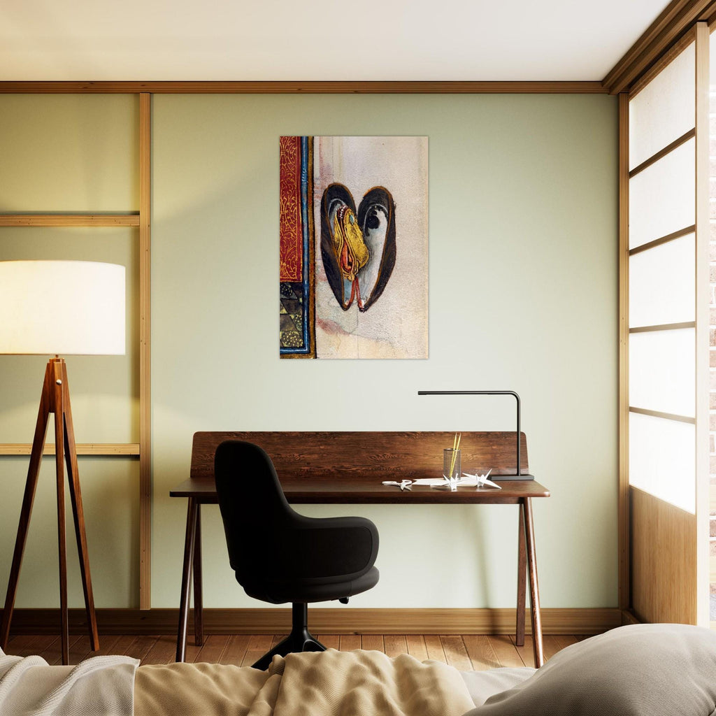 Weird Medieval Art Print Illuminated Manuscript Marginalia Dark Academia Gothic Gold Mussel Shell Yonic Art Dark Academia Moody