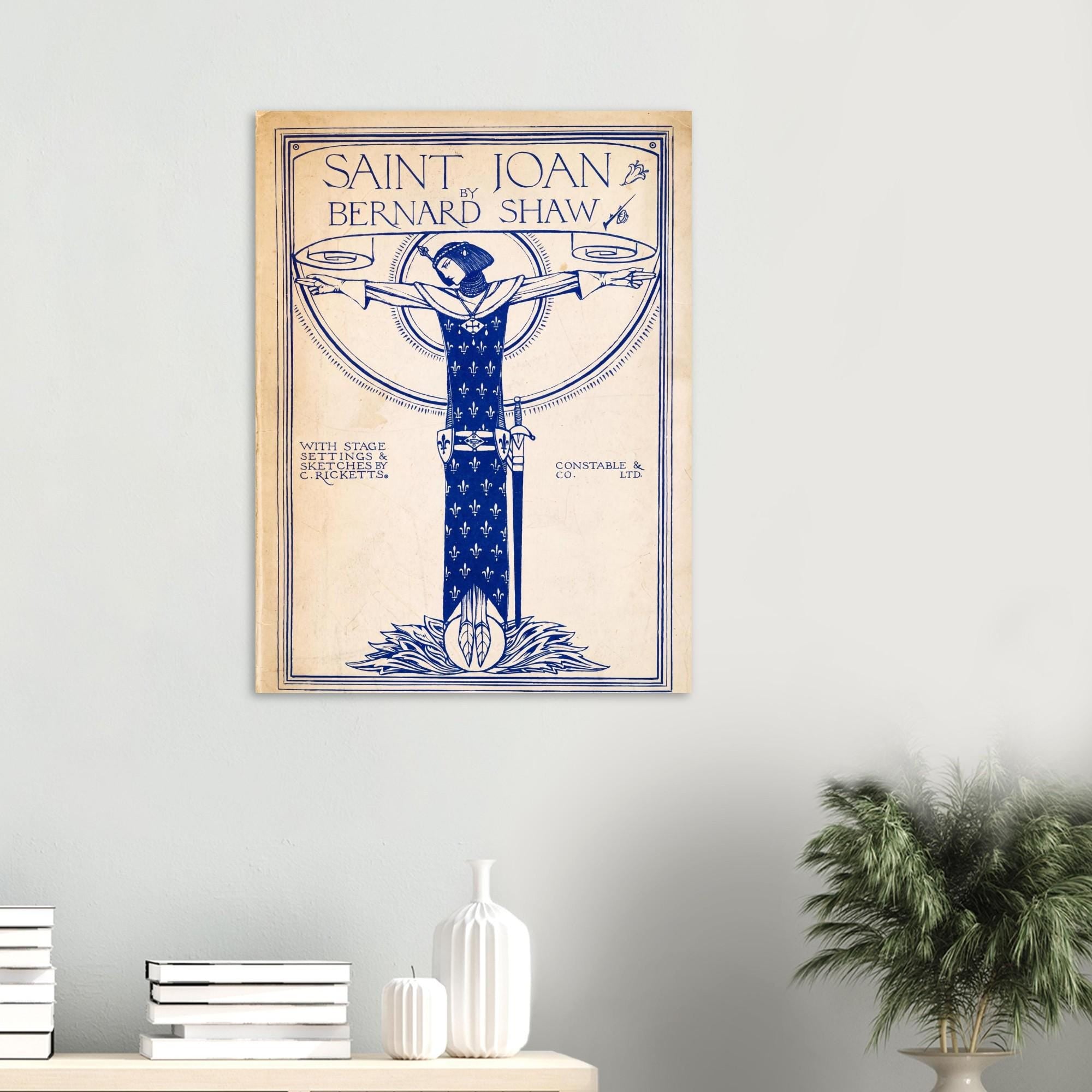 Saint Joan Art Print Vintage Joan of Arc Poster Charles Ricketts Book Illustration Gothic Medieval Wall Decor Sacred Medieval Icons