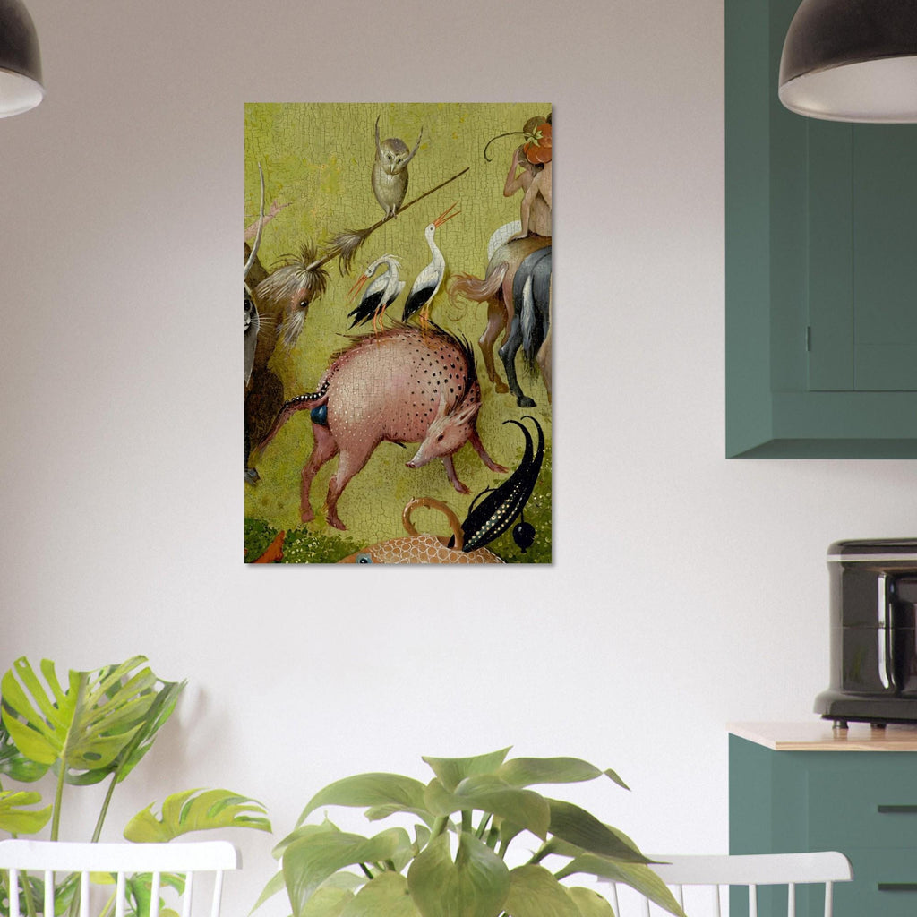 Hieronymus Bosch Art Print Garden Earthly Delights Detail Surreal Medieval Creatures Renaissance Wall Decor Myth and Symbolism