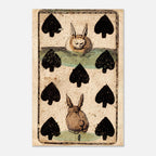 Antique Rabbit Transformation Playing Card Print Whimsical Nine of Spades Art 1811 Cowell Vintage Animal Wall Art Animals & Creatures