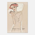 Egon Schiele Portrait of a Woman 1910 Pink Hair Sketch Austrian Expressionist Unframed Fine Art Print Portraits Figures