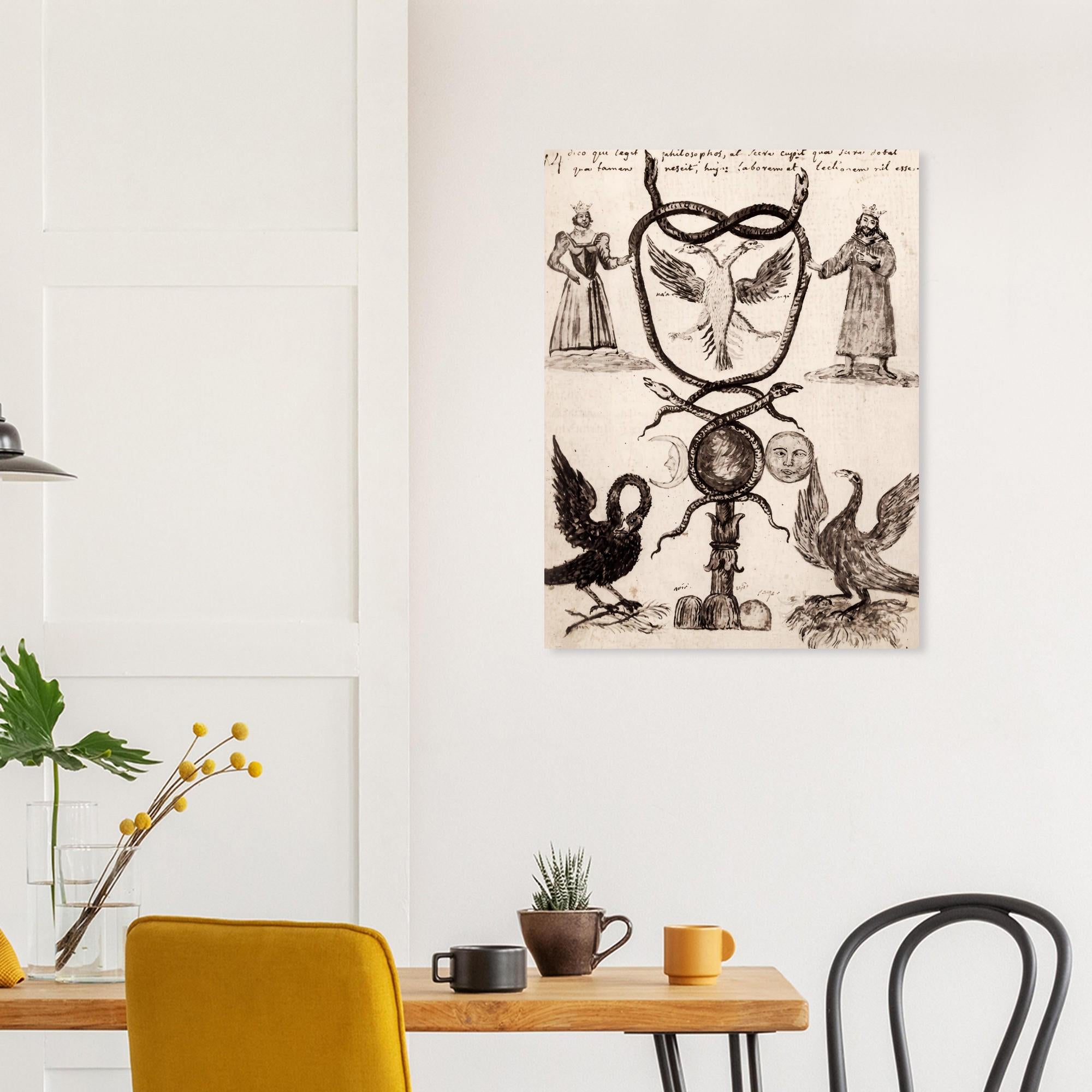 Vintage Alchemical Wall Art Print Occult Hermetic Manuscript Poster Clavis Artis Alchemy Illustration Myth And Symbolism Decor