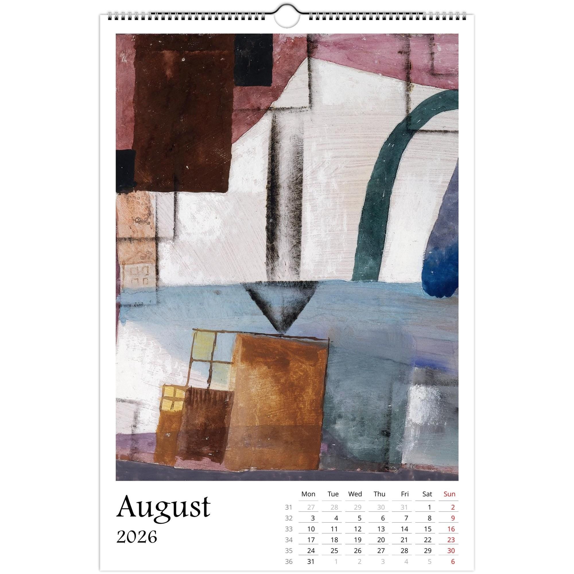 13 Artworks Of Paul Klee 2026 Art Calendar 11x16.5, Bauhaus Art, Abstract Paintings, Retro Modern, Boho Decor, Art Lover Gift