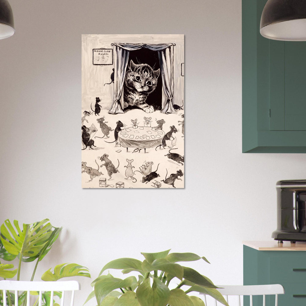 Louis Wain The Mouse Club Rules Cat Print Vintage Whimsical Anthropomorphic Cat and Mice Illustration Art Print Animals Creatures